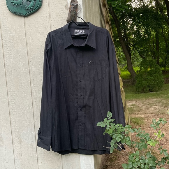 Men’s Ecko Unltd. Classic Studded Black Velvet Accented Button Down Shirt! - Picture 9 of 11